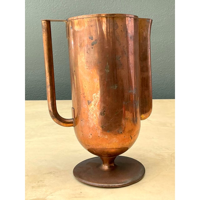 Mid 20th Century Vintage Deco Copper Pitcher For Sale - Image 5 of 12