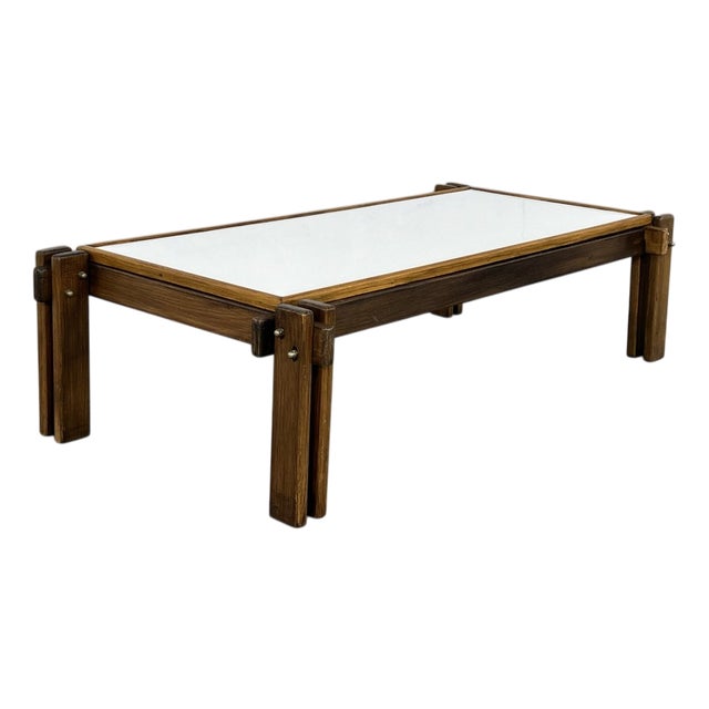Rectangular Coffee Table in Wood and White Formica, 1950s For Sale