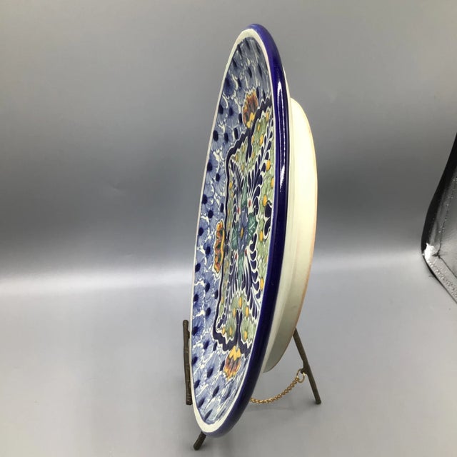Beautiful hand painted Mexican Talavera Majolica plate/platter. Use for serving, decor or both.