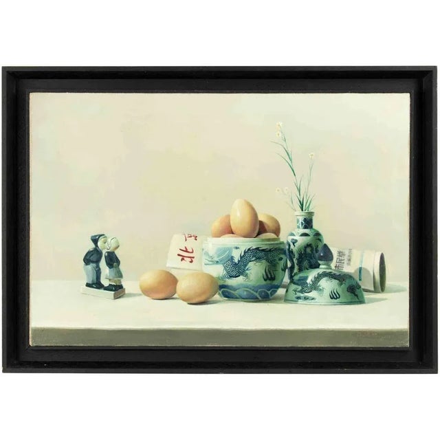 2000 - 2009 Zhang Wei Guang, Breakfast, Original Oil Painting, 2000s For Sale - Image 5 of 5