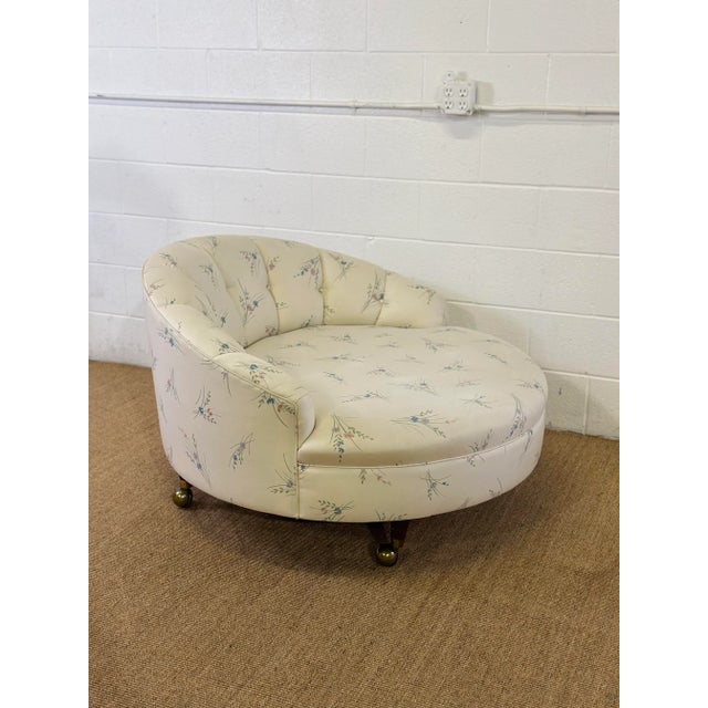 1970s 1970s Oversized Tufted Back Barrel Tub Chair For Sale - Image 5 of 10
