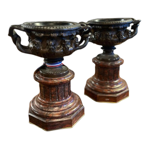 19th Century Pair of Italian Bronze Grand Tour Urns