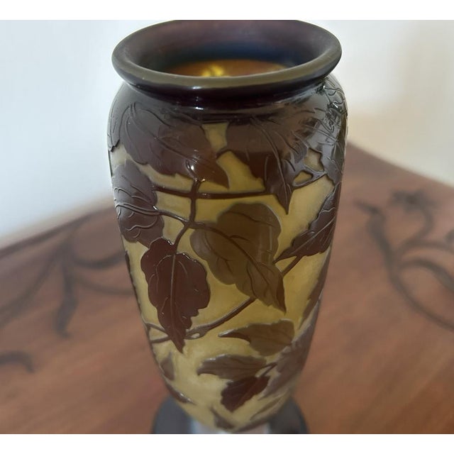 Brown Ovoid-Shaped Glass Vase from Emile Gallé, 1890s For Sale - Image 8 of 18