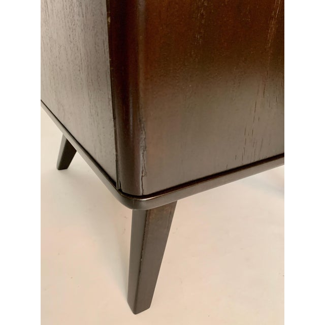 1940s Swedish Moderne Dark Walnut Bedside Cabinets, 1940s - A Pair For Sale - Image 5 of 13