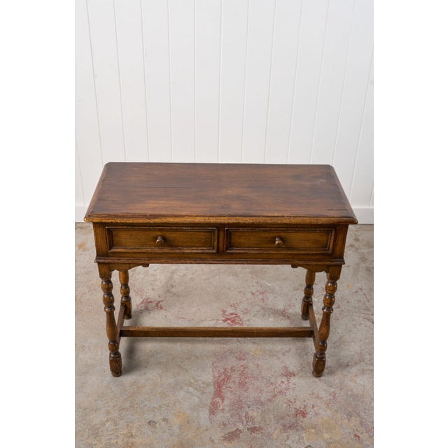 1920s Ipswich Oak Two Drawer Side Table For Sale - Image 11 of 13