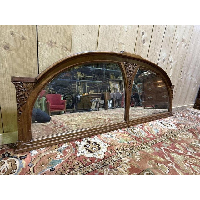 Art Deco Bistro Mirror in Wood For Sale - Image 5 of 7