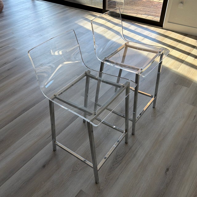 2010s Cb2 Vapor 24" Counterstools (Set of 2) For Sale - Image 5 of 7