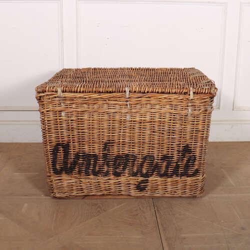 Brown English Wicker Log Basket, 1890s For Sale - Image 8 of 10