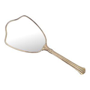 Vintage Hand Mirror With Floral Motif