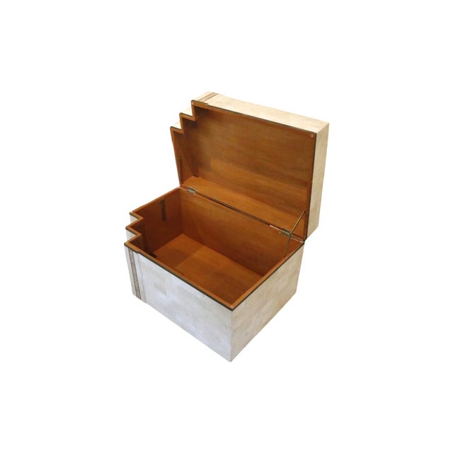 Postmodern 1970s Tessellated Travertine Chest For Sale - Image 3 of 14