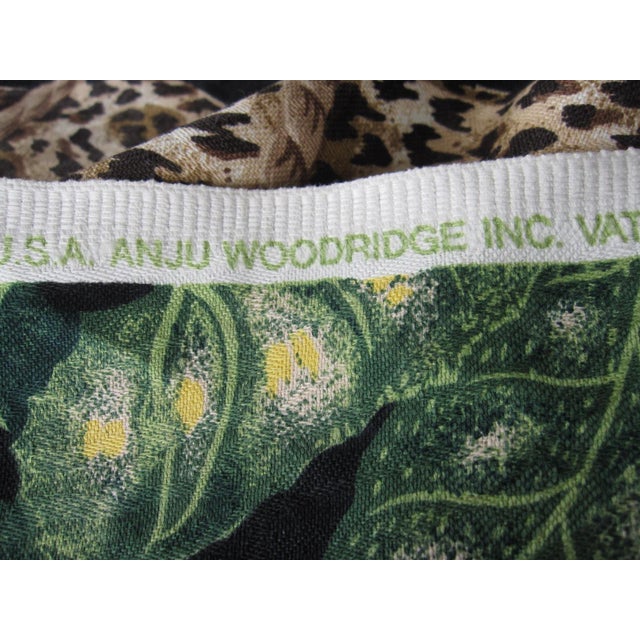 Vintage 1995 Anju Woodridge Jungle Vine Leopard Print Upholstery Fabric 3 Yards For Sale In Denver - Image 6 of 10