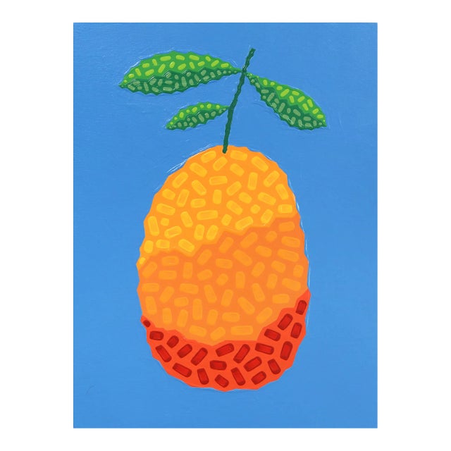 Moro Blood Orange - Vibrant Pop Art Fruit Painting Original Artwork by Will Beger For Sale