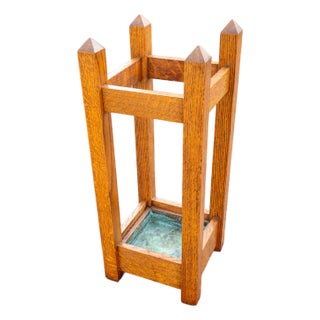 20th Century Arts and Crafts Mission Oak Umbrella or Cane Holder For Sale