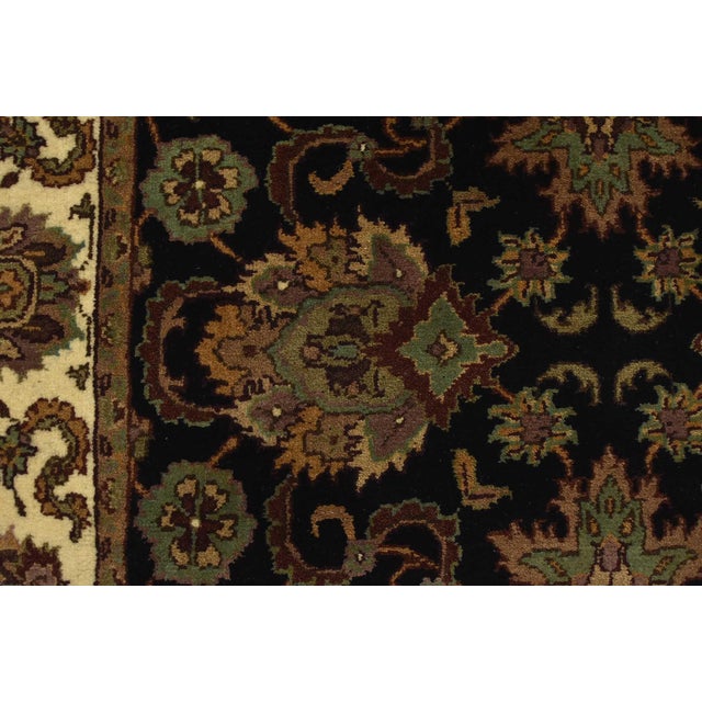 Agra Runner 3’11” X 11’7” Black Wool Traditional Hand-Knotted Oriental Rug For Sale - Image 10 of 14