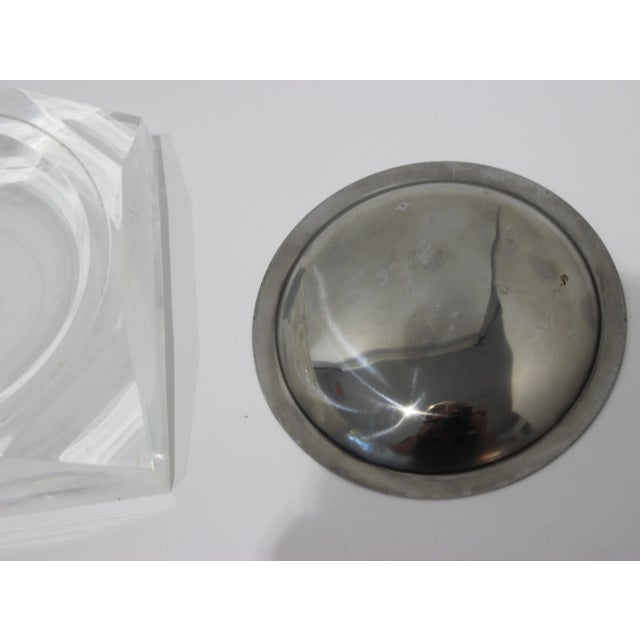 Octagonal Lucite & Stainless Steel Candy or Nut Dish Bowl For Sale - Image 9 of 10