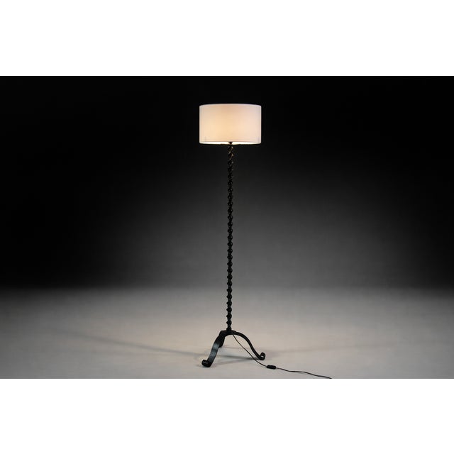 Brutalist Floor Lamp in Twisted Black Metal, 1930s For Sale - Image 10 of 10
