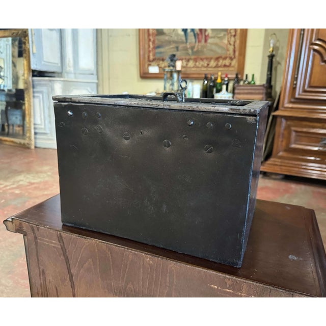 Metal 19th Century French Gothic Cast Iron Strongbox Safe With Key For Sale - Image 7 of 7