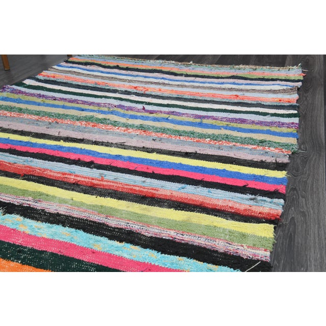 1970s Vintage Turkish Oushak Handmade Wool Cotton Beige Kilim Runner For Sale - Image 5 of 11