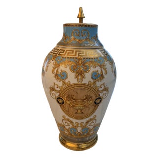 Versace Prestige Gala Bleu Decklevase 76 Cm For Sale