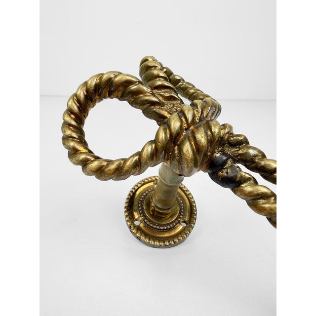 Mid-Century Italian Hollywood Regency Brass Handles or Wall Hooks, 1970s, Set of 2 For Sale - Image 4 of 17