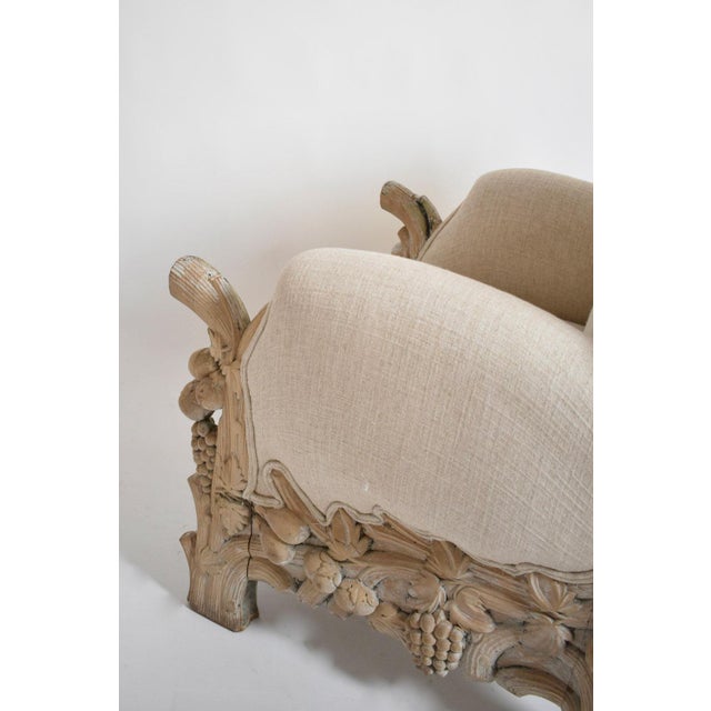 Fruits and Foliage Chair in Carved Limed Oak, 1970s For Sale - Image 4 of 5