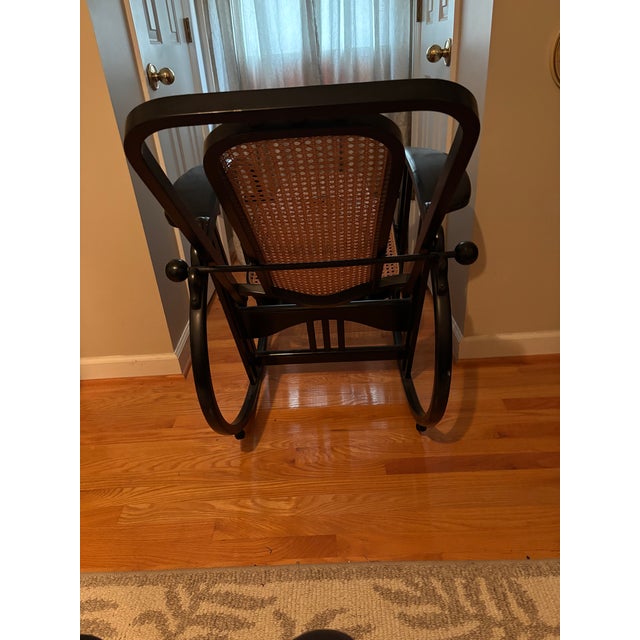 Wood Attributed to Joseph Hoffmann No. 267 “Egg” Rocking Chair Original Woven Webbing Intact - From the Austrian Modernist Design Period For Sale - Image 7 of 12