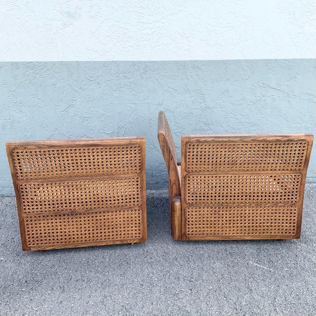 Brown Vintage Boho Chic Cane and Oak Modular Sofa by Desoto - 6 Pieces For Sale - Image 8 of 12