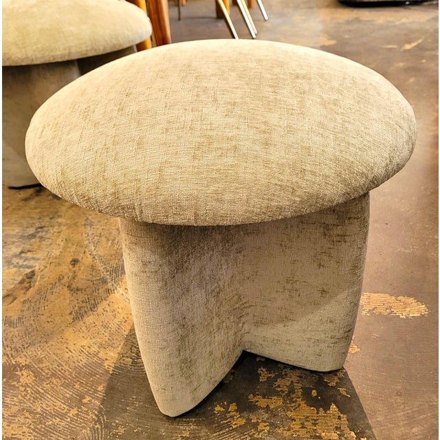 Raspberry Pink Dev Crushed Velvet Stool For Sale - Image 8 of 8