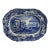 Vintage Authentic Spode Blue Italian 14" Large Serving Platter Scalloped For Sale