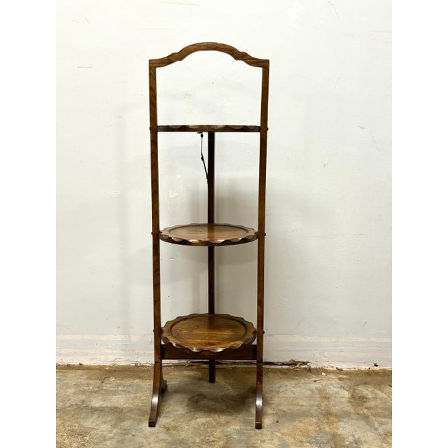 Edwardian English Oak Muffin Stand For Sale In Naples, FL - Image 6 of 8