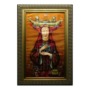 "Captain" Nick Japaridze Original Oil Painting on Canvas, Framed