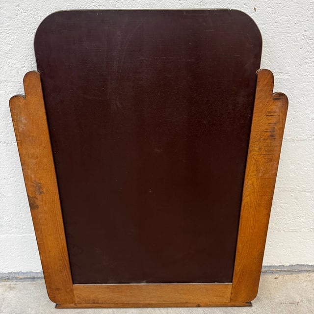 French Art Deco Oak Mirror, 1930s For Sale - Image 16 of 18