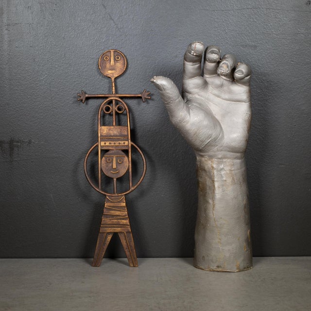 Brutalist Brutalist Solid Bronze Figures, Janos Percz c.1970 For Sale - Image 3 of 3