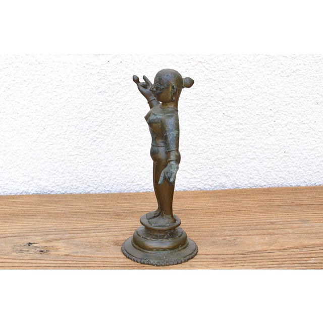 Brass Exceptional Antique Bronze Indian Goddess Figure For Sale - Image 8 of 12