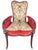 Pair of Grosfeld House Hollywood Regency Red Velvet Arm Chairs.