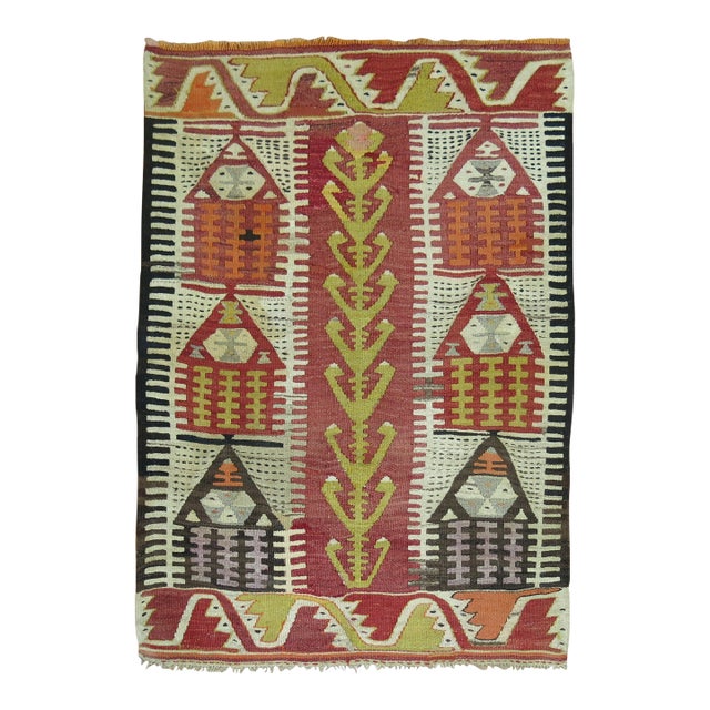 Zabihi Collection Throw Size 20th Century Turkish Prayer Kilim For Sale