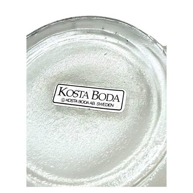 Mid 20th Century Kosta Boda "Party" Organic Leaf Textured Glass Serving Bowl - Set of 5 For Sale In Baton Rouge - Image 6 of 8