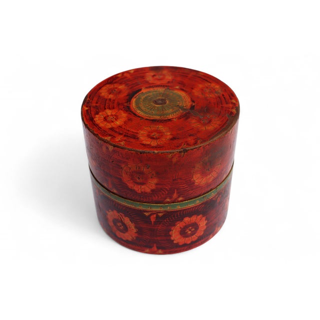 Handpainted Wooden Lacquerware Spice Box, 1950s For Sale - Image 11 of 11