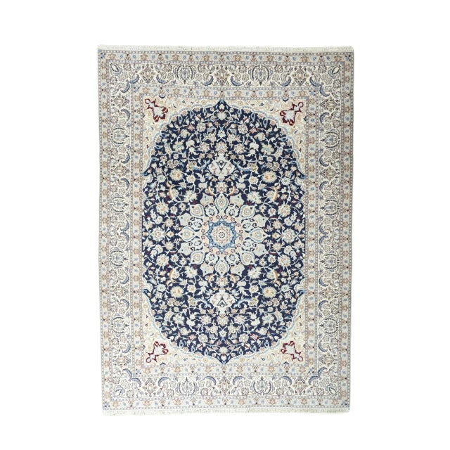 Hand-Knotted Nain 9la Rug with Silk Content For Sale - Image 11 of 11