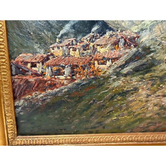 1960s Vintage Original Wolfang Pogzeba Donkey Mountain Oil Painting on Board Landscape For Sale - Image 5 of 15