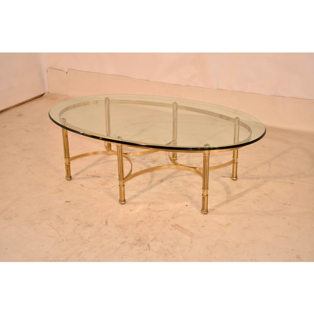Mid-Century Modern Mid-Century Brass Coffee Table With Glass Top, Circa 1960's For Sale - Image 3 of 10