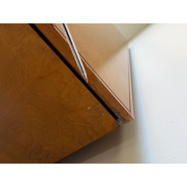 Vintage Ficks Reed Palm Beach Faux Bamboo Wood Sideboard With Brass Pulls For Sale - Image 10 of 12