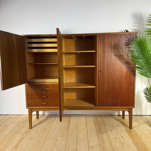 Tall Mid-Century Modern Scandinavian Teak Sideboard, 1960s For Sale - Image 9 of 12