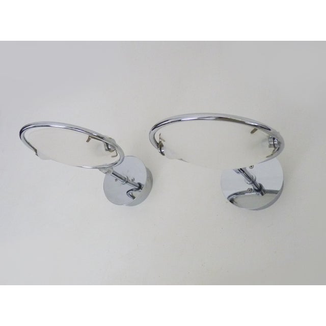 Italian Nobi Wall Lights in Chromed Metal and Satin Glass from Fontana Arte, 2000s, Set of 2 For Sale - Image 3 of 11