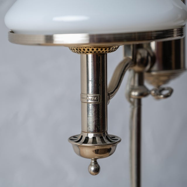 Stobwasser Nickel Plated Student Lamp For Sale - Image 4 of 8