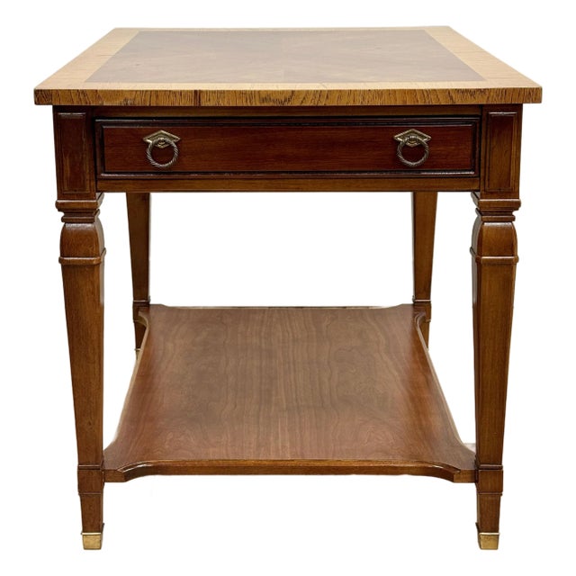 Vintage Drexel Furniture Solid Wood Side Table For Sale