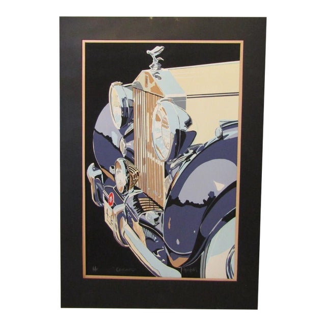 Vintage Valenchis Concours Signed Lithograph A/P Matted 35" X 24" For Sale