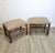 A well-proportioned pair of vintage footstools by Stanley Furniture, crafted with solid wood frames and bamboo-style...
