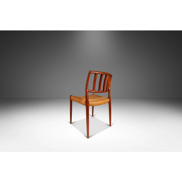 Mid-Century Modern Danish Modern Model 83 Teak Dining Chair With Paper Cord Seat by Niels Otto Møller for j.l. Møller Mobelfabrik, Denmark, 1960's For Sale - Image 3 of 12