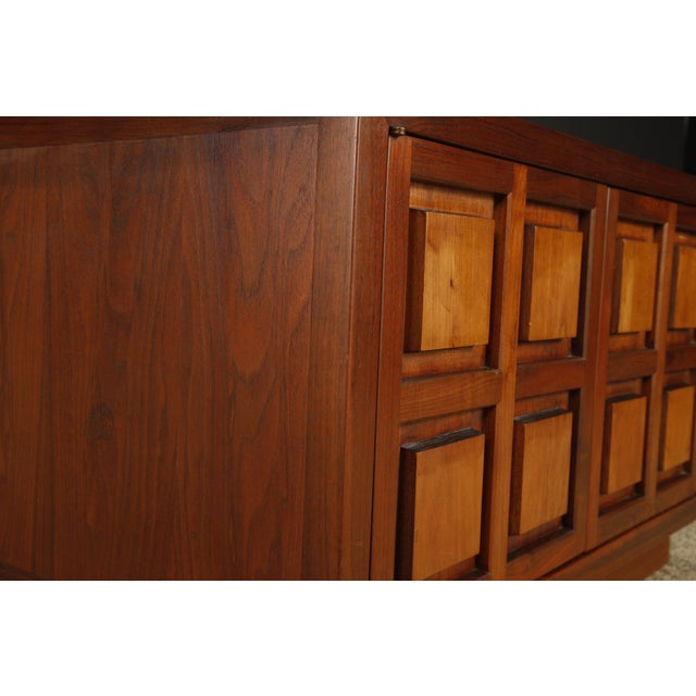 Vintage Mid-Century Brutalist Style End Table Wood Cabinet by Lane For Sale - Image 11 of 18